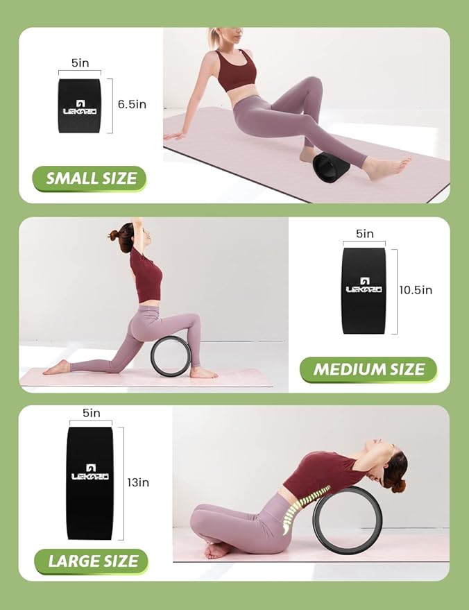 Yoga Wheel Set for Back Pain 3 Pack 13"/10.5"/6.5''