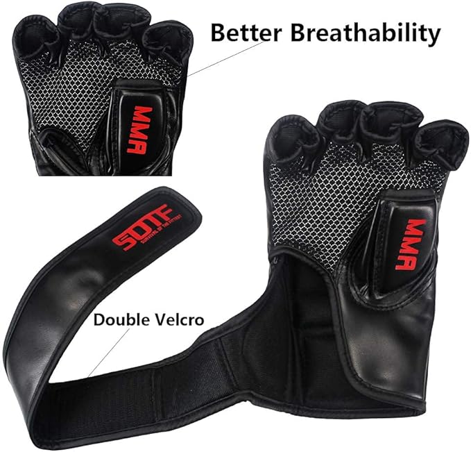 SOTF Punching Gloves for Adults MMA Training Gloves Men Fight Boxing Gloves Open Fingers Women