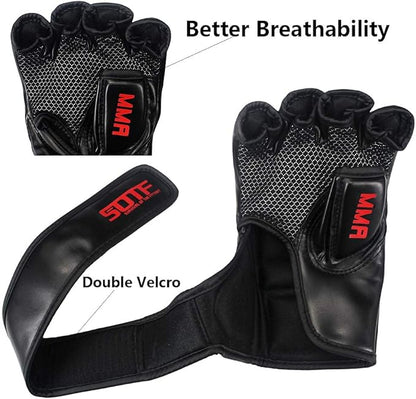 SOTF Punching Gloves for Adults MMA Training Gloves Men Fight Boxing Gloves Open Fingers Women
