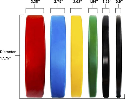 Signature Fitness 2" Olympic Bumper Plate Weight Plates 7FT Olympic