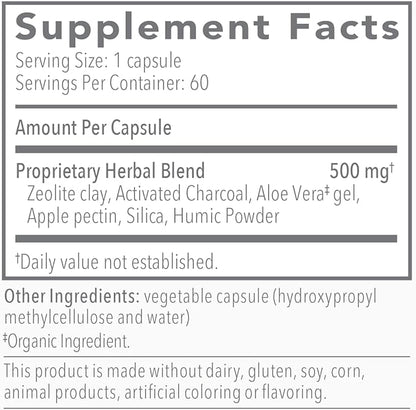 Biocidin G.I. Detox+ Gentle Binder - Activated Charoal, Zeolite & Aloe for Digestive Health - Supports The Gut Cleanse Detox Process - May Reduce Bloating & Gas (60 Capsules)