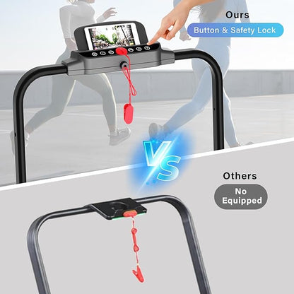 Treadmill with Incline, Walking Pad Foldable Treadmills for Home with 2.5HP, Speed 6.2-7.6MPH Walking Pad with Handle Bar, Remote Control and LED Display