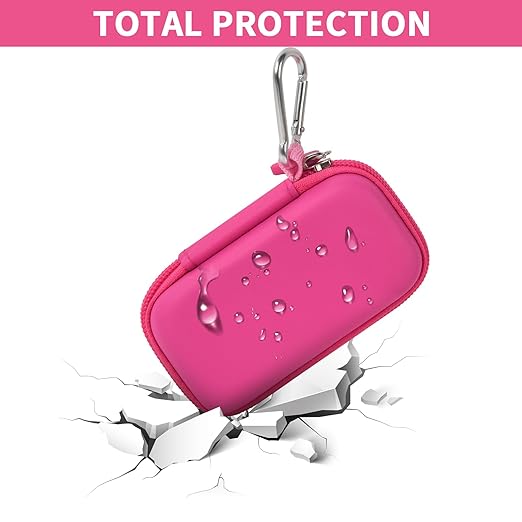 PAIYULE Heart Rate Monitor Case for AliveCor for KardiaMobile 1L 6L Personal EKG Monitor Storage Holder Fits for Cardiac Mobile Portable Heart Rate Monitor Bag Organizer (Pill Box Included) Rose Red