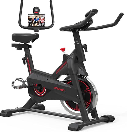 Exercise Bike, Exercise Bike for Home, Stationary Indoor Cycling Bike Cardio Gym with pad Holder and LCD Monitor,Silent Belt Drive & 35 LBS Flywheel