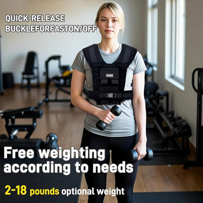 Men's Weighted Vests for Men Women, Slim Design 18lb 28lb 35lb Weighted Workout Vests With Adjustable Iron Weights, Heavy Duty Weighted Vest for Women Running Functional Fraining Machine washable