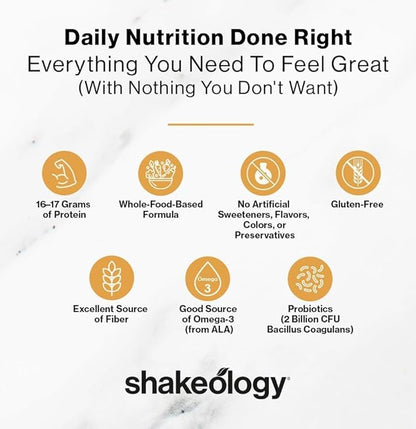Shakeology Sampler Pack Whey Protein Powder, Gluten Free Superfood Protein Shake with Supergreens, Probiotics for Gut Health, Adaptogens, Vitamins, 16g Plant Protein per Serving