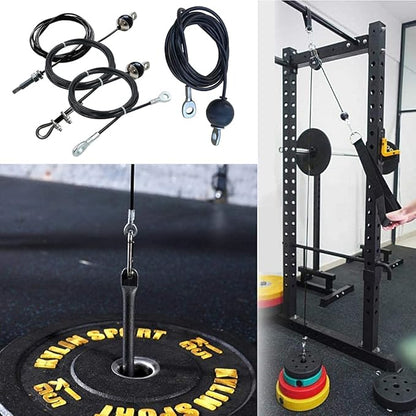 KORIKAHM Fitness Pulley Cable 118/157 / 197/236 Inch, LAT Pulldown Cable Replacement Gym Thick 6mm for Pulley System Cable Machine Accessories, PU Coating Steel Wire Rope with Stopper Ball