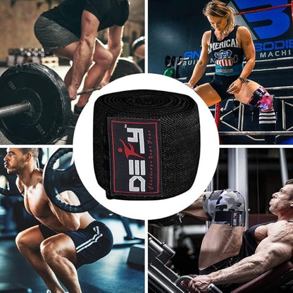 DEFY Sports' Knee Wraps for Weightlifting - Provides Knee Support for Powerlifting, Squats & Fitness Workouts
