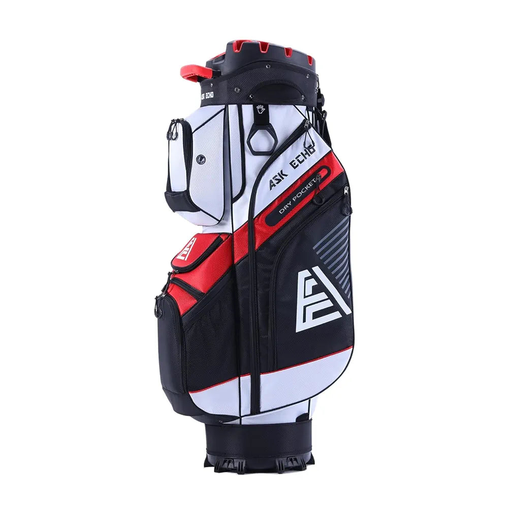 ASK ECHO T-Lock Golf Cart Bag with 14 Way Organizer Divider Top, Premium Cart Bag with Handles and Rain Cover for Men