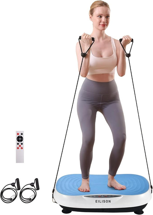 EILISON FITABS 3D Vibration Plate Exercise Machine with Seat - Ocsillation, Pulsation + Vibration Platform, Push Up, Vibration Machine for Lymphatic Drainage, Weight Loss, Recovery