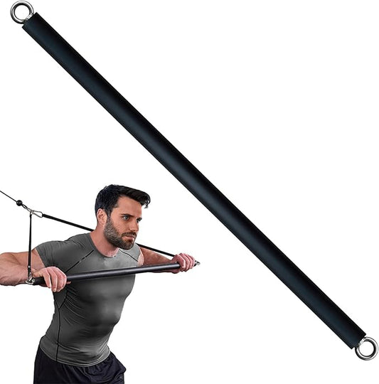 KORIKAHM Non-Detachable LAT Pull Down Bar Cable Attachments for Gym, LAT Pulldown Attachments, Straight Bar, Resistance Band Bar for Weightlifting Workout