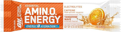 Optimum Nutrition Amino Energy Plus Hydration Packets, On-The-Go Energy Powder Stick Packs, Tangerine Wave, 25 Count