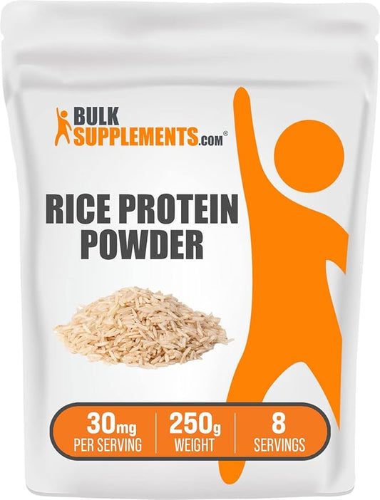 BulkSupplements.com Organic Rice Protein Powder - Unflavored Protein Powder, Plant Protein Powder - Vegan, Dairy Free & Gluten Free, 30g per Serving, 250g (8.8 oz) (Pack of 1)