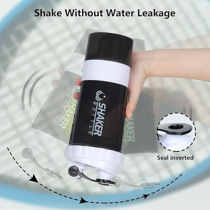 XTK Shaker Bottle Protein Shaker Bottles with Storage and Mix Ball, 16OZ Sports Water Bottle with Pill Organizer,Leak Proof Portable Shaker Bottles for Protein Mixes and Pre Work Out,BPA Free(white)