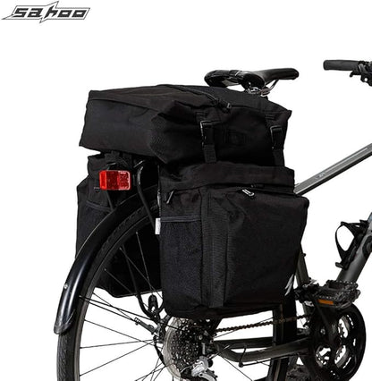 Bike Rack Pannier Bag 3 in 1 Rear Rack Carrier Trunk Bag, Water Resistance 37L Large Capacity Bike Rear Panniers