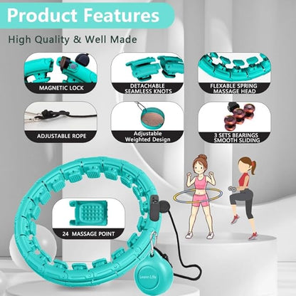 U1-28/30 Knots, Magnetic Lock Smart Weighted Hula Hoop