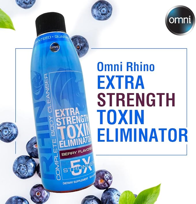 Wellgenix Omni Rhino - Extra Strength Toxin Eliminator - Same Day Detox Drink - Fruit Punch 8 fl oz (2 Pack)