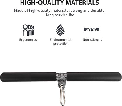 DIY Straight Bar, Bicep Pull With Soft Hand Grips - Weight Machine Accessories for Home Gym Workout