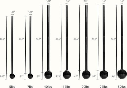 Revolve Steel Macebell for Strength Training 5, 7, 7, 10, 10, 15, 15, 20, 20, 30lb 30lb Options