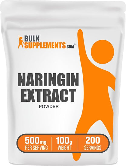 BulkSupplements.com Naringin Extract Powder - Sourced from Citrus Fruit, Naringin Supplement - Herbal Supplement, Gluten Free, 500mg per Serving, 100g (3.5 oz) (Pack of 1)