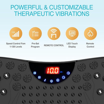 AXV Vibration Plate Exercise Machine Whole Body Workout Portable Mini Vibrate Fitness Platform Lymphatic Drainage Machine for Weight Loss Shaping Toning Wellness Home Gyms Workout (Mini)
