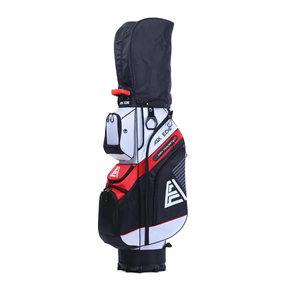 ASK ECHO T-Lock Golf Cart Bag with 14 Way Organizer Divider Top, Premium Cart Bag with Handles and Rain Cover for Men