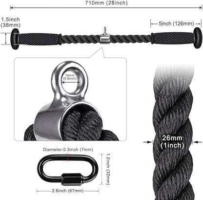 Kipika Tricep Pull Down Attachment, Cable Machine Accessories for Home Gym, Cable Machine Attachments Pulley System Gym, LAT Pull Down Attachment Weight Fitness