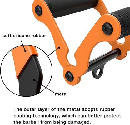 V Bar T-Bar Row Landmine Handle Attachment for Barbell Bars, Solid Mine Double D Row Handle Grips with Non-Slip Rubber Grips, T-Row Attachment for Olympic Strength Training Bars