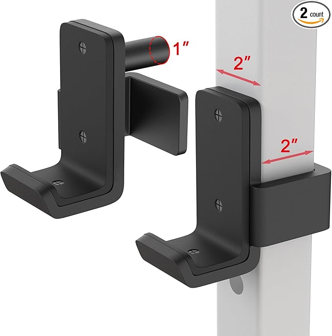 SELEWARE Solid Steel J Hooks for 2" x 2" or 3" x 3" Tube 1" or 5/8" Hole 2