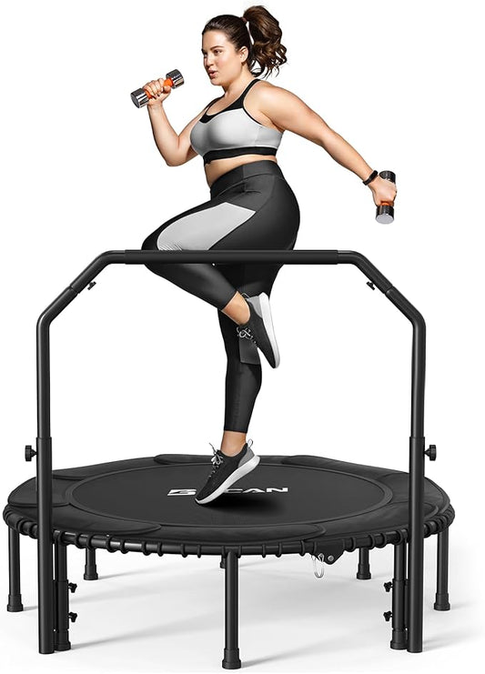 BCAN 450/550 LBS Foldable Mini Trampoline 40"/48"/50" Fitness