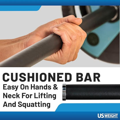 US Weight 54 LB Perfect Barbell Weight Set 55” padded