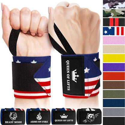 TECEUM Weightlifting 18" & 12" Wrist Wraps with Thumb Loop – Heavy Duty Wrist Workout Braces for Men and Women – Ideal for Powerlifting, Strength Training, Bodybuilding