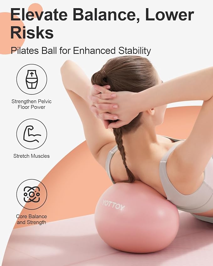 Pilates Ball, 10-inch Exercise Ball with Anti-Burst Technology