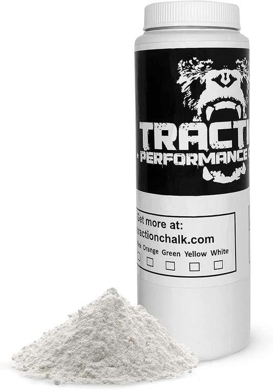 Traction Performance Colored Gym Chalk | Powder Chalk for Gymnastics, Rock Climbing, Weight Lifting & Workouts - Firm Grip Soft Chalk Lifting Powder in Vibrant Colors - Made in USA | 8 oz.