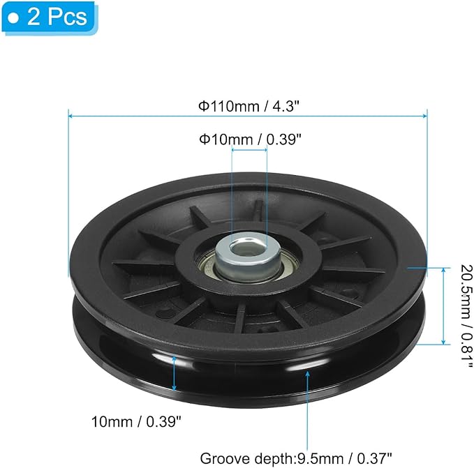 PATIKIL Universal Bearing Pulley, Wheel Nylon Bearing Pulley Wheel Lifting Replace