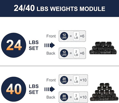 Adjustable Weighted Vest for Men Women with Removable Iron Weights, 24lbs/40lbs Body Weight Vests Adjustable for Running, Training Workout, Jogging, Walking