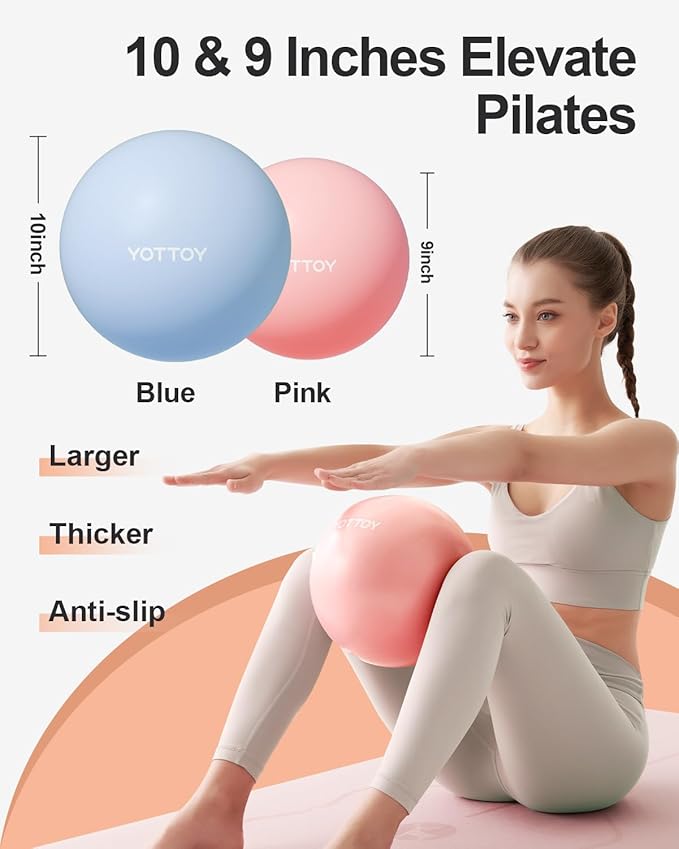 Pilates Ball, 10-inch Exercise Ball with Anti-Burst Technology