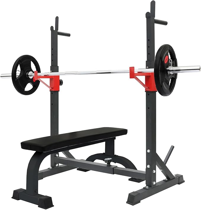 PLKO Multi-Function Squat Press Barbell Rack Stand, Height Adjustable Barbell，Max Load 550lbs,Fitness Exercise Equipment Home Gym