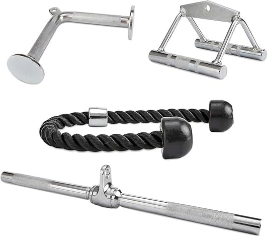 Tricep Press Down Cable Attachment, LAT Pulldown Attachment, Weight Machine Accessories, V Handle with Rotation, Tricep Rope, Rotating Bar, V-Shaped Bar, Multiple Options
