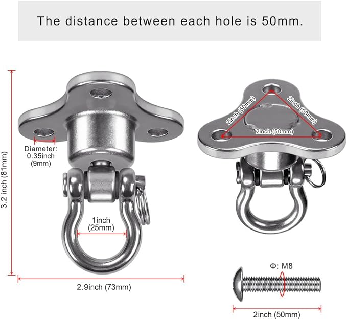 BeneLabel Speed Bag Swivel - Stainless Steel Speedbag Swivel with 360° Rotation - Boxing Bearing Swivel for Punching Bag - Easy Setup On Hanging Punching Speed Bag Platform Stand