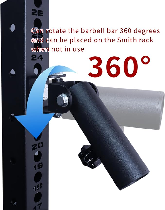 T-Bar Row Landmine Attachment for Barbell 360 Swivel Landmine Base - Fits 1' Standard & 2' Olympic Bar, Gym Home Fitness, Squat, Deadlifts_Size: 0.7 inch/ 18mm Aperture