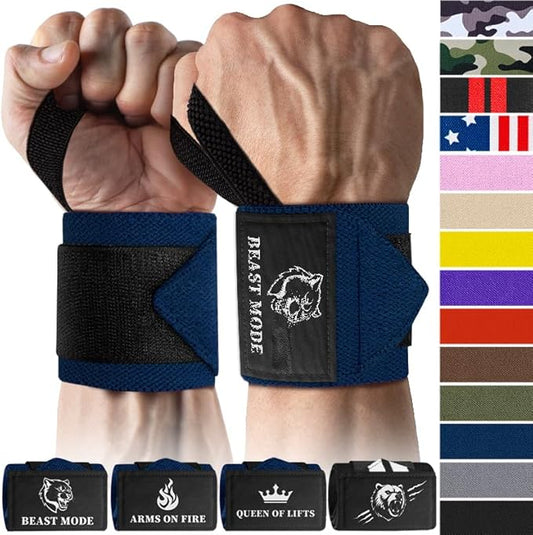 TECEUM Weightlifting 18" & 12" Wrist Wraps with Thumb Loop – Heavy Duty Wrist Workout Braces for Men and Women – Ideal for Powerlifting, Strength Training, Bodybuilding