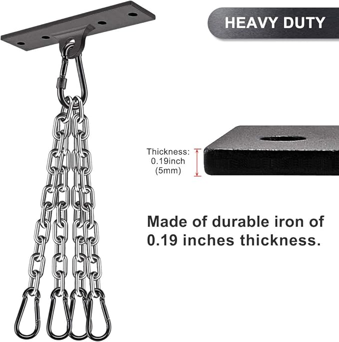Dolibest Heavy Bag Hangers Brackets, Punching Bag Hangers, Heavy Bag Ceiling Mount with Carabiner for Body Weight Strength Training Systems, Aerial Yoga Swing & Hammock, Resistance Band