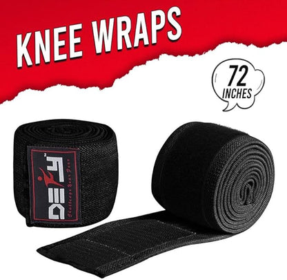 DEFY Sports' Knee Wraps for Weightlifting - Provides Knee Support for Powerlifting, Squats & Fitness Workouts