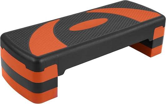 Step Aerobic Platform, Exercise Step with 5 levels Adjustable Height, 4 Stackable Risers, Fitness Training Workout Stepper for Home Gym, Cardio Strength, Multiple Options