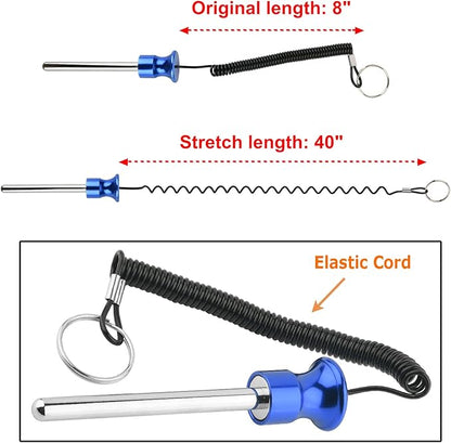 Cosmos Gym Weight Stack Pin Universal Replacement Selector Lock Pin Detent Hitch Pin, Tensile 3/8" Dia. & 4" Locking Space with Lanyard, for Gym Equipment Machine Weight Plate