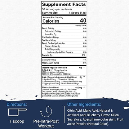 Gaspari Nutrition: Proven EAAs, Vegan Fermented EAAs, Enhances Recovery & Replenishes Electrolytes, Non-GMO (30 Servings, Blueberry Acai)