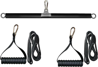 KORIKAHM Non-Detachable LAT Pull Down Bar Cable Attachments for Gym, LAT Pulldown Attachments, Straight Bar, Resistance Band Bar for Weightlifting Workout