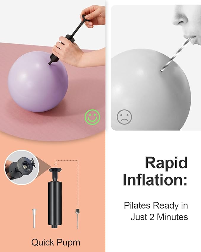 Pilates Ball, 10-inch Exercise Ball with Anti-Burst Technology