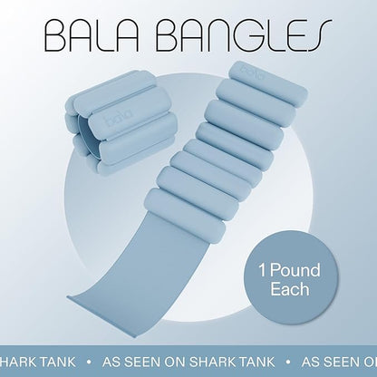 Bala Bangles Wrist & Ankle Weights for Women & Men - Adjustable Silicone Weighted Bracelet Set for Gym, Yoga, Pilates, Cardio & Strength Training - Wearable Arm & Leg Workout Weights